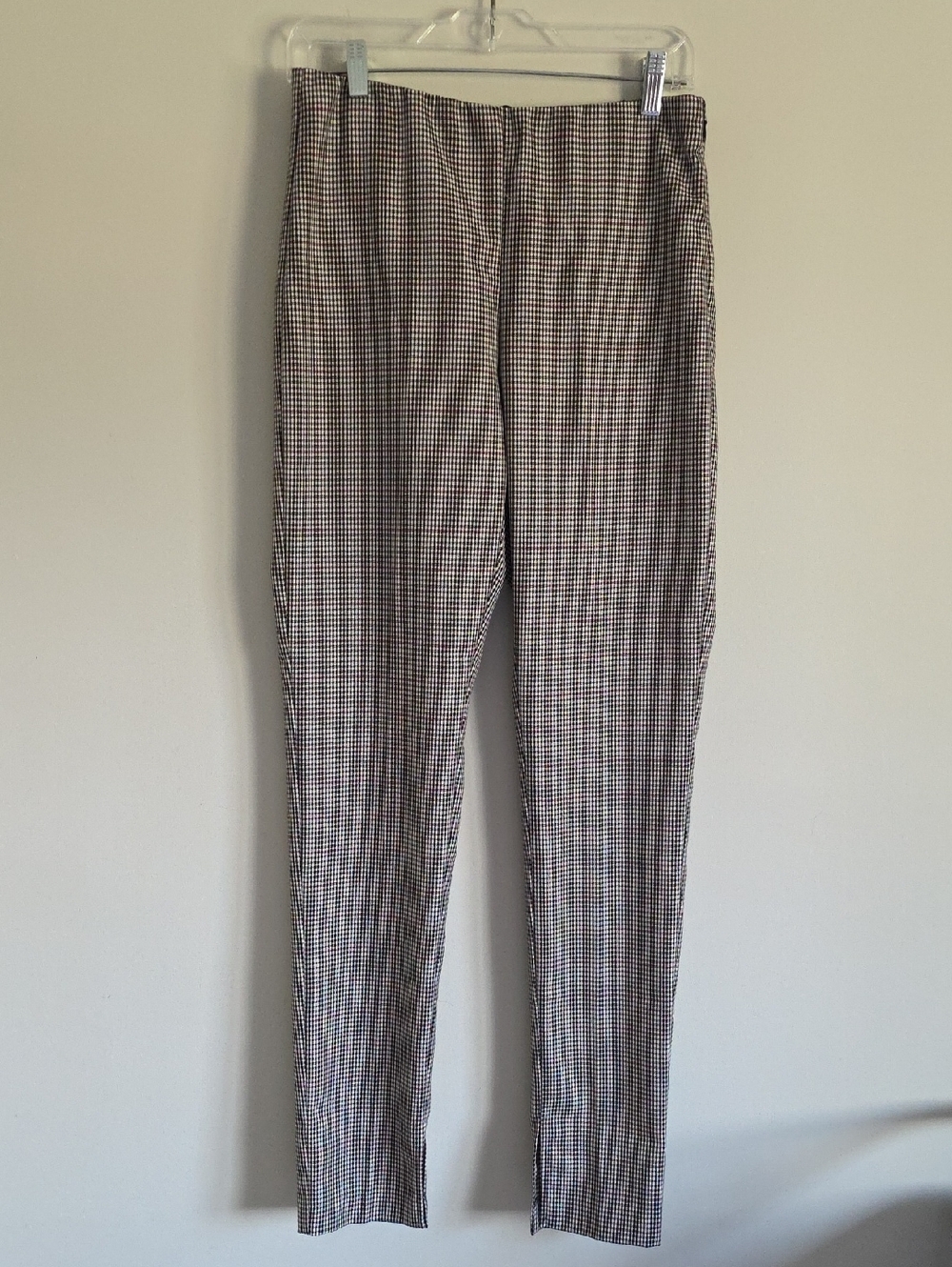 LIVIANA CONTI | Pull Up Houndstooth Pants Black Red Sz 8 10